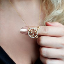 Vaoov Kadın 925 Ayar Gümüş Gezegen Kolye