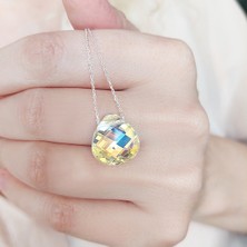 Vaoov 925 Ayar Gümüş Damla Swarovski Taşlı Kolye