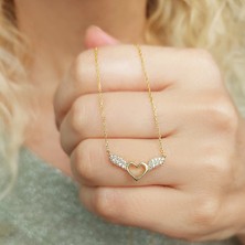 Vaoov 925 Ayar Gümüş Kadın Melek Kanatlı Kalp Kolye