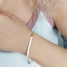 Vaoov 925 Ayar Gümüş Yassı Italyan Zincir Bileklik