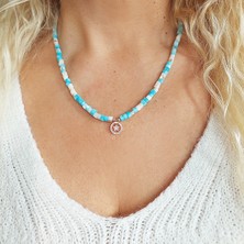 Vaoov 925 Ayar Gümüş Sedef Taşlı Yıldız Kolye