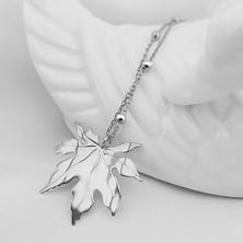 Vaoov 925 Ayar Gümüş Çınar Yaprağı Kolye