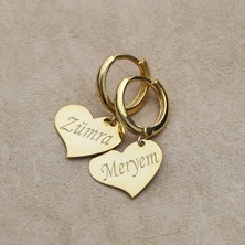 Vaoov 925 Ayar Gümüş Kalpli Isimli Küpe