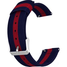 Markacase Amazfit Gtr 47 mm Için Pantheon Şeritli Kordon Lacivert Kırmızı