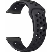 Markacase Garmin Venu Sq-sq Music Için Delikli Silikon Kordon Kayış Siyah - Siyah