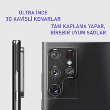 Dexmon Galaxy S22 Ultra Kamera Lens Koruyucu 3D Kavisli Ultra Ince Tam Uyumlu Temperli Cam