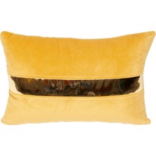 Renkli Ev Tasarım 35 x 50 cm Sarı Gümüş Ayna Detaylı Çift Taraflı Kırlent Içi Dolgu Elyaf Gizli Fermuarlı