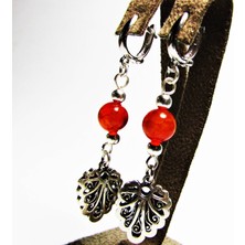 Lilah Gümüş Tr Gümüş Akik Doğal Taşlı Sallantılı Kadın Küpesi