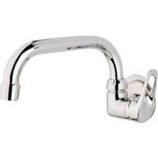 Elmina Armatür Duvardan Tek Su Çıkışlı Oynar Borulu Mutfak Evye Musluk Bataryası