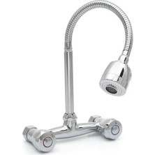 Elmina Armatür Duvardan Volonlu Oynar Borulu 2 Fonksiyonlu Mutfak Musluğu