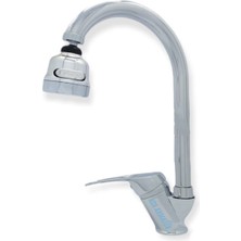 Elmina Armatür 3 Fonksiyonlu Krom Mutfak Eviye Bataryası Çeşmesi Musluğu Oynar Başlıklı Çift Su Girişli