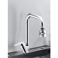 Elmina Armatür Köşe Borulu 3 Fonksiyonlu Mutfak Eviye Bataryası Çeşmesi Musluğu