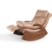 Express Mobilya Hollywood Sallanan Koltuk & Tv Koltuğu Krem Ceviz