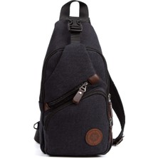 Adelina Bags  Kanvas USB Kulaklık Çıkışlı Çapraz Askılı Bel Omuz Çanta Göğüs Bodybag