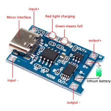 Sonreyon Type-C (Tip C) Girişli Pil Şarj Devresi ( TP4056 )