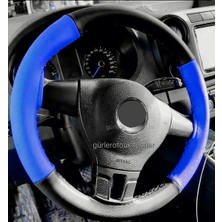 Gürler Oto Kılıf ve Aksesuar Renault Talısman Direksiyon Kılıfı Iki Renkli Mavi Siyah (4prç)