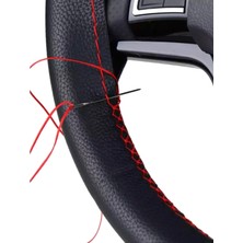 Gürler Oto Kılıf ve Aksesuar Doğan Slx Direksiyon Kılıfı Dikmeli Soft Kırmızı Ipli (38×10.cm)