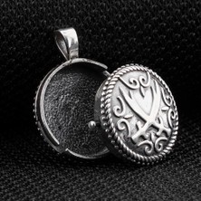 925 Gümüş Çift Taraflı Zülfikar Kılıç Tasarımlı Açılabilir 925 Ayar Gümüş Cevşen Kolye Ucu