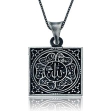925 Gümüş Gümüş Allah Yazılı Bayan Kolye
