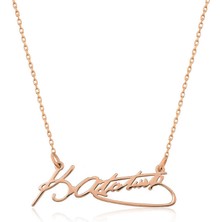 925 Gümüş Gümüş Kemal Atatürk Imza Bayan Kolye