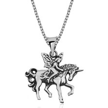 925 Gümüş ​gümüş Perili Unicorn Kolye