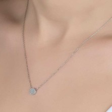 925 Gümüş Swarovski Taşlı Gümüş Çember Bayan Kolye