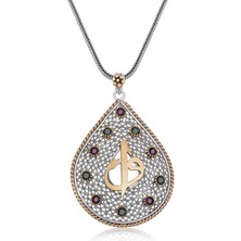 925 Gümüş Gümüş Elif Vav Otantik Bayan Kolye