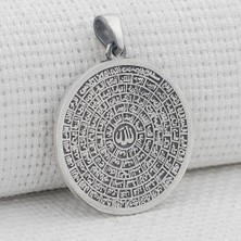 925 Gümüş Büyük Boy Esmaül Hüsna Dualı 925 Ayar Gümüş Kolye Ucu