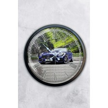 40 cm Siyah Metal Mercedes Duvar Saati