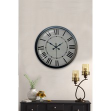 40 cm Siyah Metal Romen Sayılı Duvar Saati