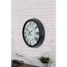 40 cm Siyah Metal Romen Sayılı Duvar Saati