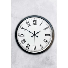 Aib Store 40 cm Siyah Metal Romen Sayılı Duvar Saati