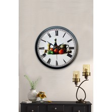 Aib Store 40 cm Siyah Metal Mutfak Duvar Saati