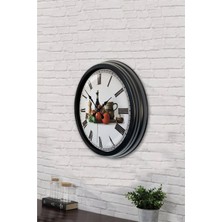 Aib Store 40 cm Siyah Metal Mutfak Duvar Saati