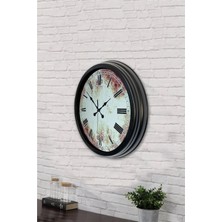 40 cm Siyah Metal Eskitme Duvar Saati