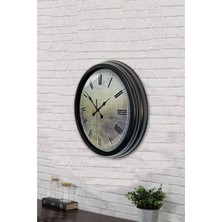 40 cm Siyah Metal Eskitme Duvar Saati