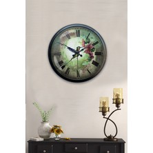 40 cm Siyah Metal Kuş Duvar Saati