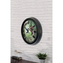 40 cm Siyah Metal Kuş Duvar Saati