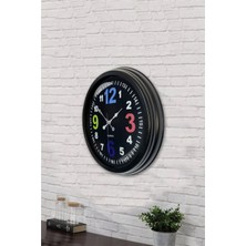 40 cm Siyah Metal 13-24 Duvar Saati