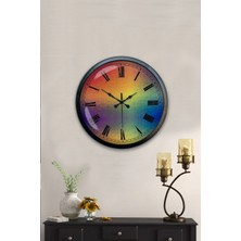 40 cm Siyah Metal Renk Dünyası Duvar Saati