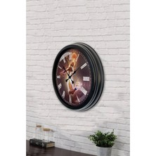 40 cm Siyah Metal Basketbol Duvar Saati