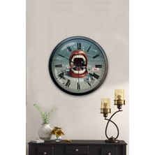 40 cm Siyah Metal Diş Hekimi Duvar Saati
