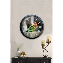 40 cm Siyah Metal Kuşlu Duvar Saati