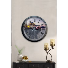 Aib Store 40 cm Siyah Metal Home Duvar Saati