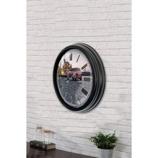 Aib Store 40 cm Siyah Metal Home Duvar Saati