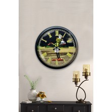 40 cm Siyah Metal Bay Şef Mutfak Duvar Saati