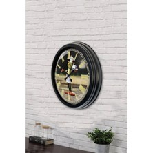 40 cm Siyah Metal Bay Şef Mutfak Duvar Saati