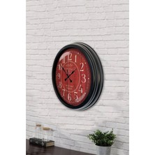 40 cm Siyah Metal Boston 2 Duvar Saati