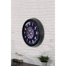 Aib Store 40 cm Siyah Metal Ayetli Duvar Saati