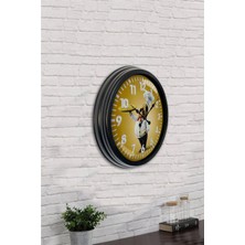 Aib Store 40 cm Siyah Metal Aşçı Mutfak Duvar Saati